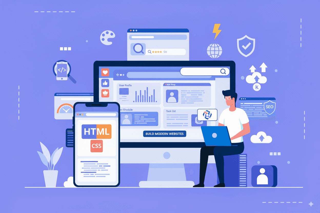 Web development mockup